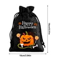 thumbnail image 4 of AZXY Halloween Drawstring Gift Bags Texture Pumpkin Print Candy Treat Pouches, Reusable Portable Multipurpose Goodie Sacks for Halloween Party Favors & Holiday Decor Storage, Black, 4 of 7