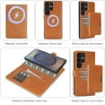 thumbnail image 3 of ELEHOLD Detachable Magnetic Wallet Case for Samsung Galaxy S25, 3-in-1 PU Leather Folio Kickstand  Card Slots Mag Safe Charging Detachable Flip Wallet Case Cover with Card Holder,Brown, 3 of 8