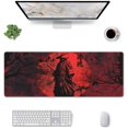 thumbnail image 2 of Japanese Samurai Red Moon Black Chreey Bloosm Mouse Pad 31.5x11.8 in Desk Accessories Big Extended Non-Slip Rubber Base Mousepad with Stitched Edges Gaming Pc Desktop Large Mouse Pad, 2 of 6