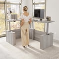 thumbnail image 2 of Stratus 60W x 78D L Shaped Standing Desk in Platinum Gray - Engineered Wood, 2 of 8