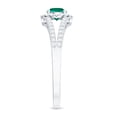 thumbnail image 2 of Rosec Jewels Lab Created Emerald Ring with Diamond Halo (1 CT, AAAA Grade), 925 Sterling Silver, US 5.50, 2 of 7