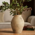 thumbnail image 2 of LuxenHome Rustic Terracotta Vase with Ribbed Texture, 15'''''''' Tall Brown Accent for Shelves & Tabletops, 2 of 9