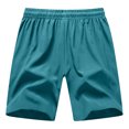 thumbnail image 7 of Men's Shorts Elastic Waistband With Pockets Under $10 Solid Color Polyester Shorts Outdoor Sports Versatile And Casual Five Quarter Pants, 7 of 7