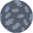thumbnail image 1 of Ahgly Company Indoor Square Patterned Blue Koi Blue Area Rugs, 3' Square, 1 of 6