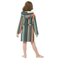 thumbnail image 7 of FORMRS Niños Bathrobe Unisex Hooded Robe Soft Plush Pajamas Sleepwear, Size 2-3T, Navy Blue Stripes, 7 of 7