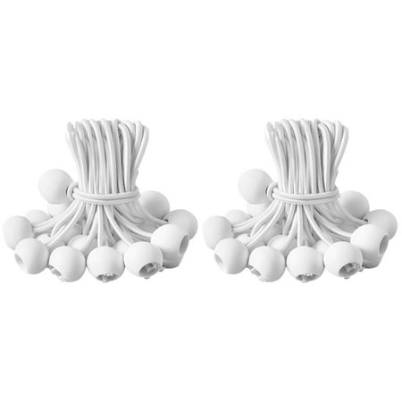 

2 Pack Portable Elastic Cord Clip Tarp Straps Tent Tents Heavy Duty Bungee Cords Rope Tie Downs White Emulsion