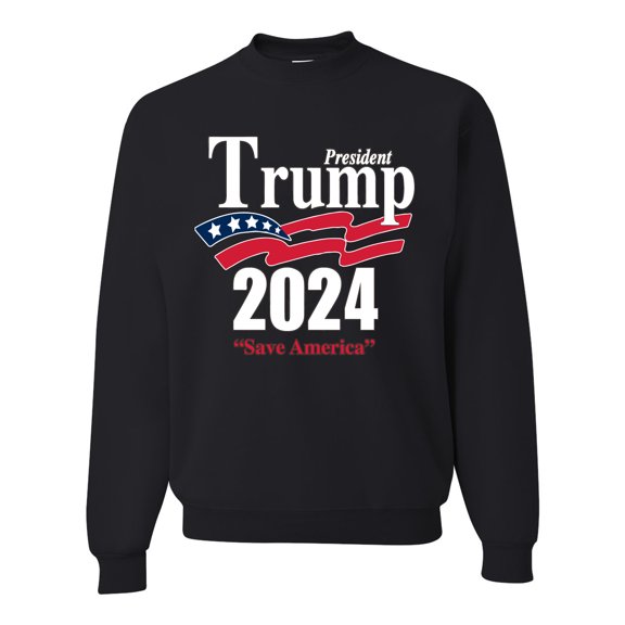 Wild Bobby Trump 2024 America Tee President Donald Trump Political Unisex Crewneck Graphic Sweatshirt, Black, Small