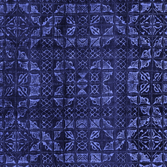 Ahgly Company Machine Washable Indoor Square Abstract Blue Modern Area Rugs, 8' Square