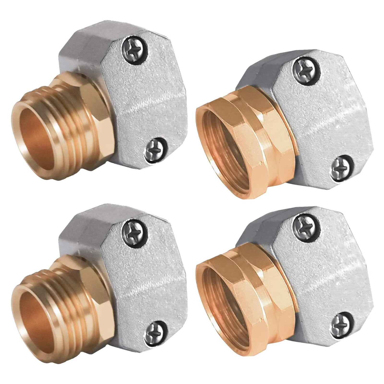 Details about   3/4" Brass Garden Water Hose Connector Repair Mender Kit Ends Fittings Clamp 