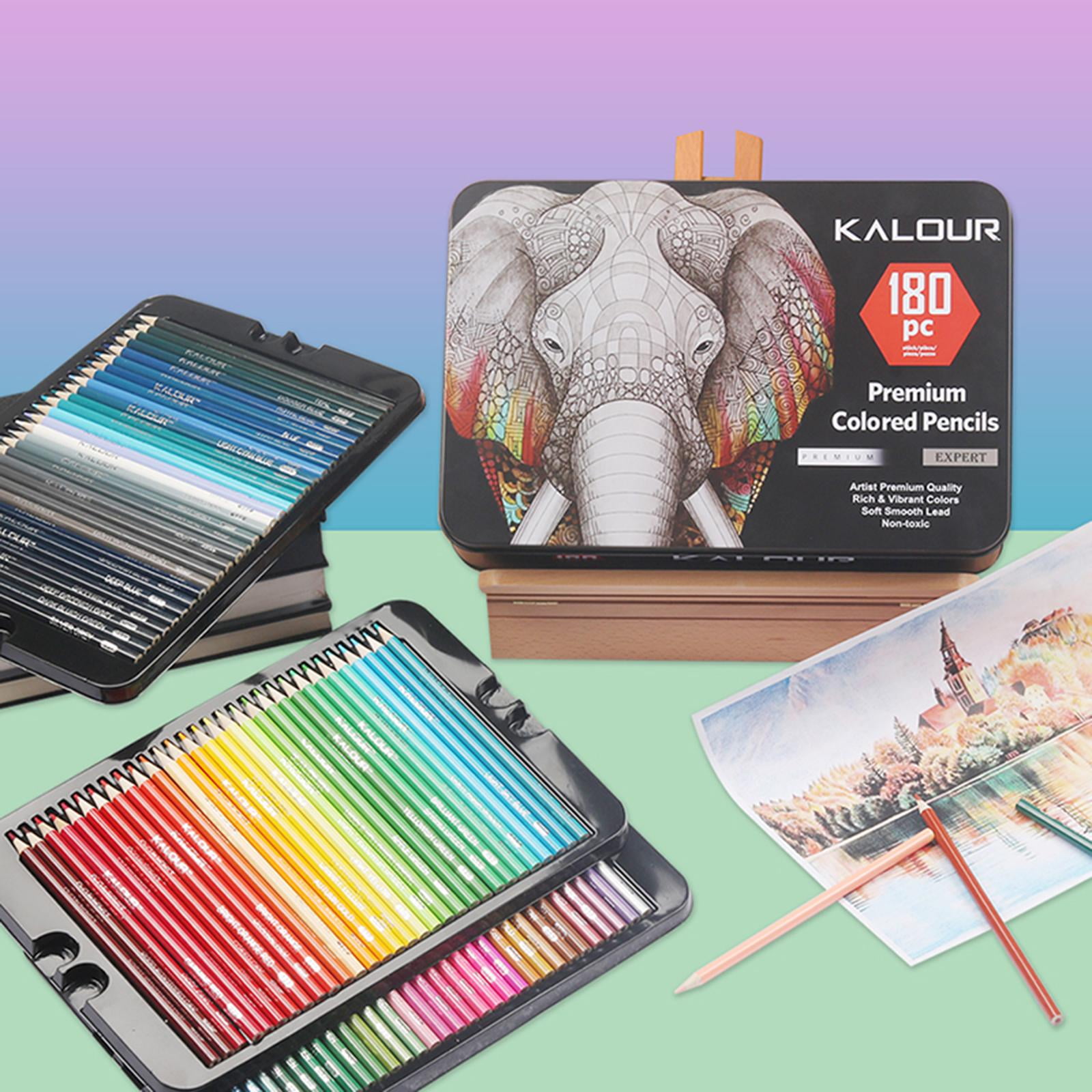 GUOOL Colouring Pencils, Professional Colours , Soft , HB for Drawing, Sketching, Shading & Coloring, Vibrant Coloured Pencils for Adults Artists , 180 Colored, 3.3mm