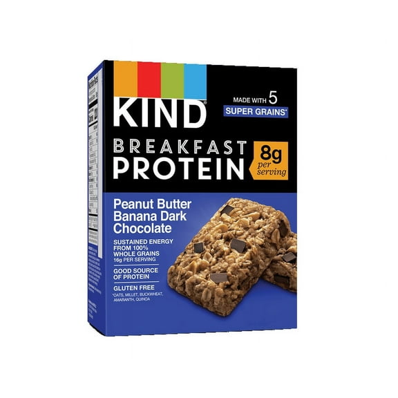 KIND Gluten Free Breakfast Protein Bars Peanut Butter Banana Dark Chocolate
