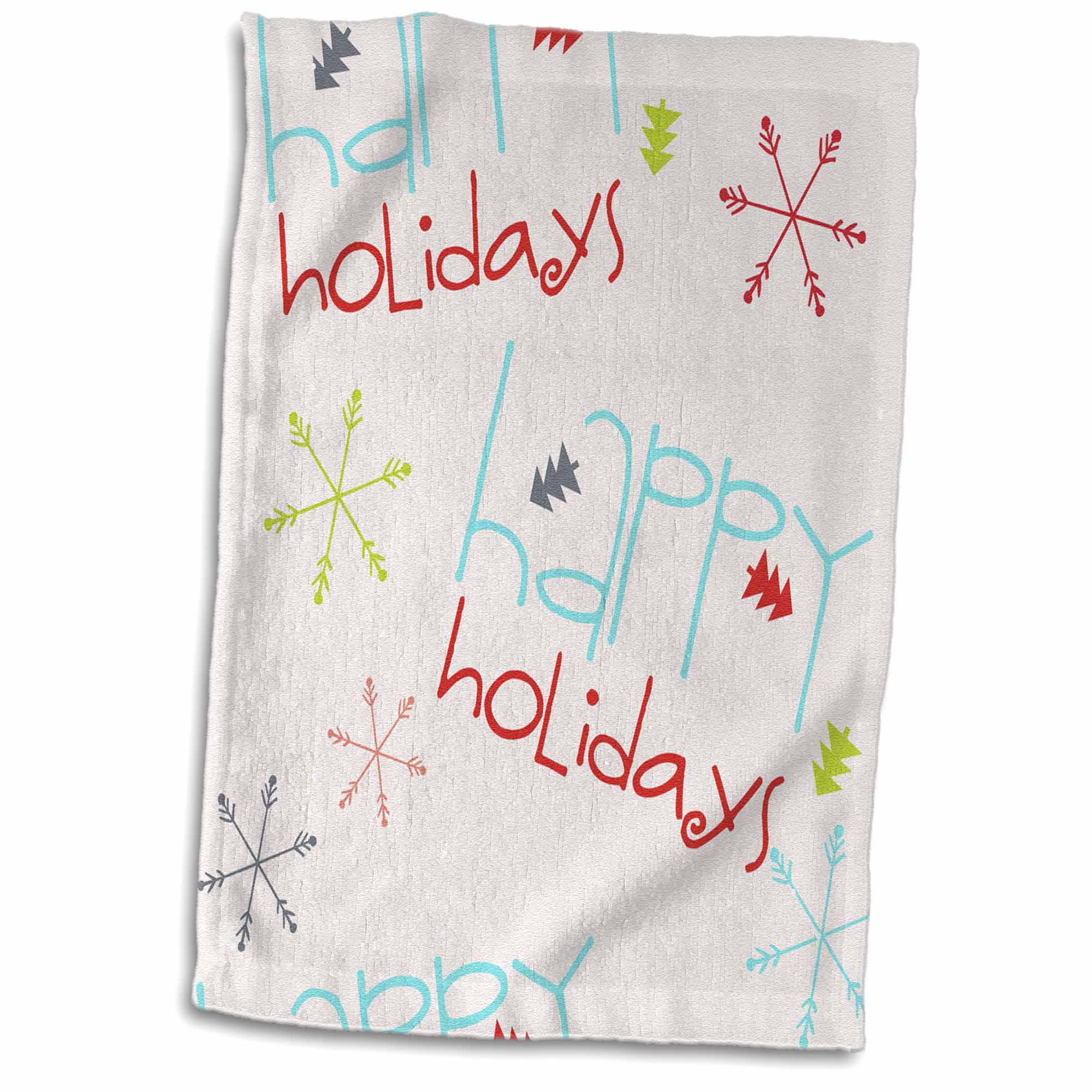 3dRose Cute Red, Aqua, and Green Happy Holidays Christmas Pattern