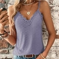 thumbnail image 6 of Women's Camisole Tank Tops Lace Elegant Solid Color With Floral Embroidery Blouse For Ladies Summer Sleeveless Tops, 6 of 8