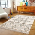 thumbnail image 2 of Casavani Hand Block Printed Cotton Dhurrie Grey Kitchen Runner Rug Hallway Stair Runner Area Carpets 3x10 feet, 2 of 7