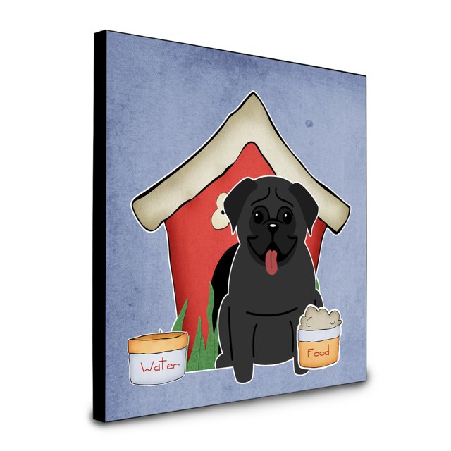 "Treasures Dog House Collection Pug Black Panel wall-decor, Multicolor" Caroline's Treasures BB2760UP88