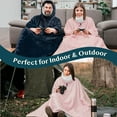 thumbnail image 6 of PAVILIA Sherpa Wearable Blanket Poncho Women Men, Oversized Hoodie Sweatshirt Poncho Blanket, Hooded Sweater Wrap Cape Neck Warmer, Fleece Soft Hug Sleep Pod Adult, Cozy Warm Gift Ideas Sister, Pink, 6 of 7