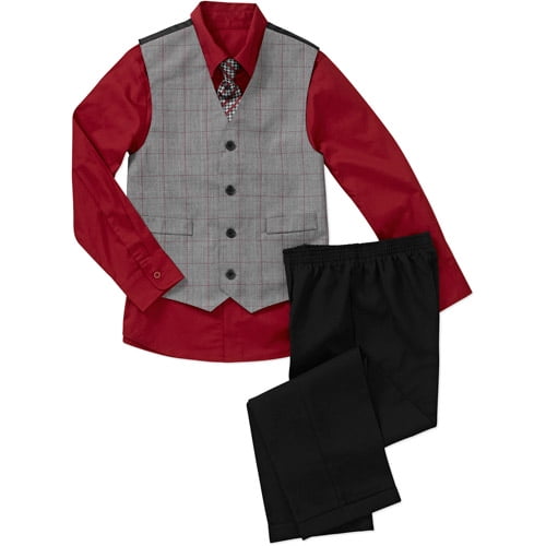 Boys' 4 Piece Shirt, Pants, Vest and Tie Set