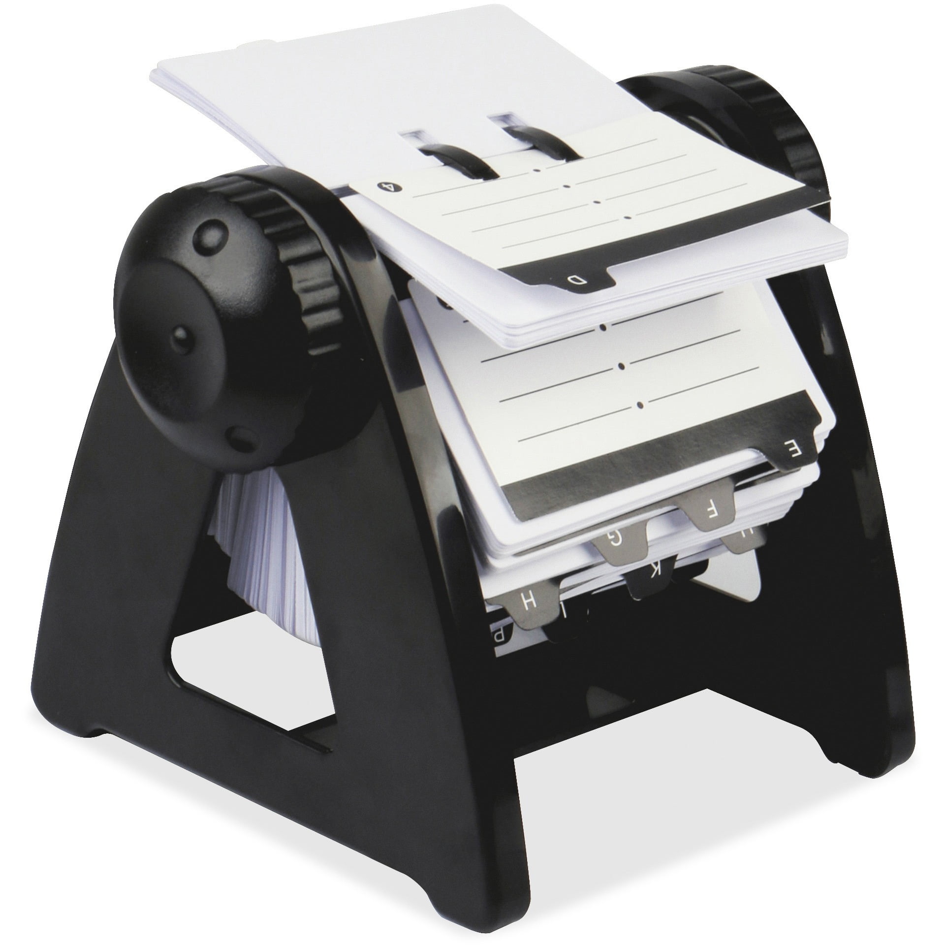 Lorell, LLR01033, Metal Rotary Card File, 1 Each, Black