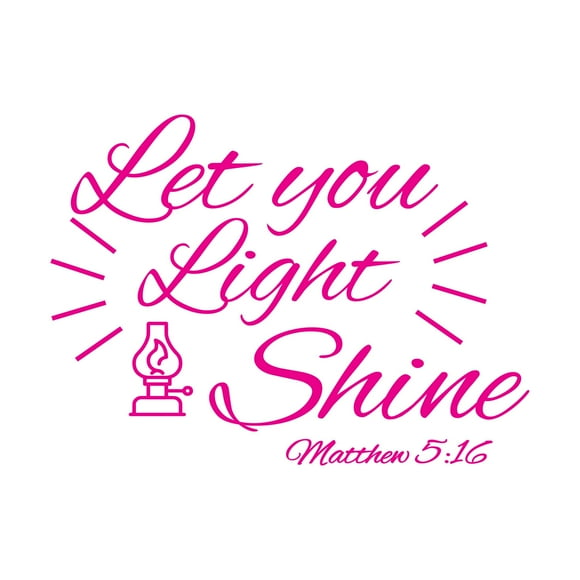 Family Let Your Light Shine Uplifting Quote Wall Decal Decoration Matthew 5:16 Bible Verse Quotes Light Lantern Design Lasts Years and Easily Removable - Size: 30 In(W) x 21 In(H)