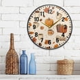 thumbnail image 3 of Yayeee Wall Clock Battery Operated 9.5" Silent Quartz Non-Ticking for Living Room Decor, Fall Beige Pumpkin, 3 of 8