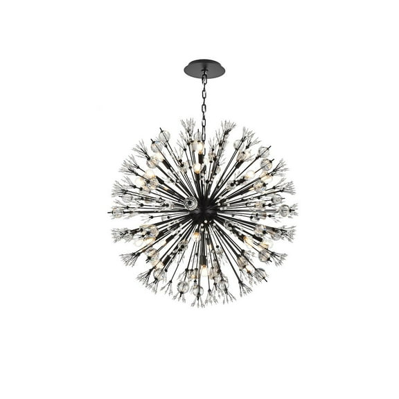 Elegant Lighting Vera 38 inch crystal starburst round pendant in black