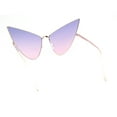 thumbnail image 4 of Retro Funky Bohemian Elongated Metal Rim Cat Eye Sunglasses Gold - Purple Pink, 4 of 4