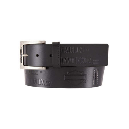 Harley-Davidson Men's Gunner Genuine Leather Belt, Solid Black HDMBT11617, Harley (Best Neighborhoods In Richmond Va)