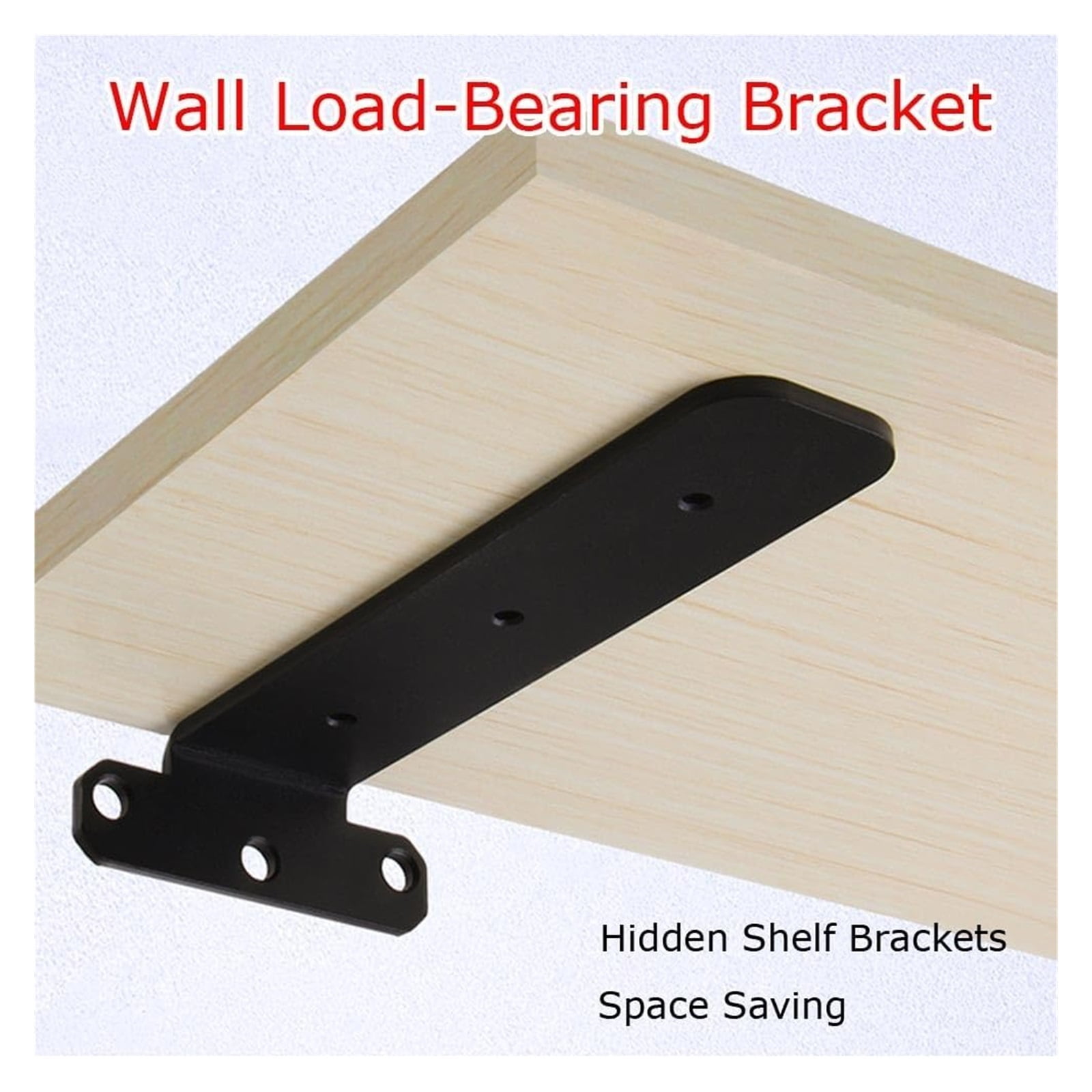 Floating Shelf Brackets, 1/5 Inch Thicked Heavy Duty Industrial Shelf Bracket, Metal L Brackets For Shelves Support DIY Wall Hanging,2 Pack