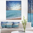 thumbnail image 1 of Fasting Moving Clouds Over Blue Beach - Modern Beach Canvas Art Print, 1 of 3