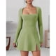 thumbnail image 2 of Square Neck Bodice Dress Green S, 2 of 5