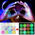 thumbnail image 4 of Pisexur Belleza Maquillaje Lentejuelas brillantes y luminosas de 12 colores para decoración de uñas, lentejuelas que absorben la luz en presentaciones escénicas.para mujeres y hombres, 4 of 9
