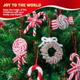 thumbnail image 4 of Joyfy 12 Pcs Christmas Candy Cane Ornament with Wreaths, Lollipop, Christmas Trees and Candy Canes Designs,Candy Ornaments for Christmas Tree Decoration, Polymer Clay Ornaments for Party Favor, 4 of 9