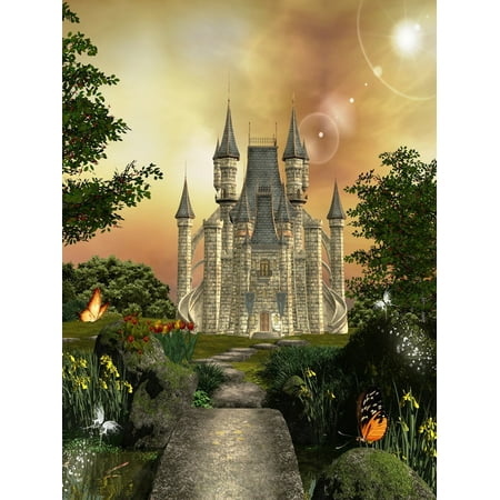 Image of GreenDecor 5x7ft Fairy Tale Castle Photography Background Children Photography Background
