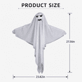 thumbnail image 3 of Clearance Light Up Hanging Ghost Decor, White Gauze Ghost Ornament with Blue LED Lights, Halloween Hanging Decoration for Front Door Porch Yard Tree Party Indoor Outdoor, 3 of 6