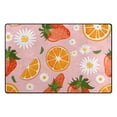 thumbnail image 2 of Strawberries Oranges Daisy Flowers Area Rug Washable Floor Carpet Mat 60 x 39 inch for Bedroom Living Room Kids Room Home Decor, 2 of 7