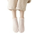thumbnail image 2 of Outfmvch Slipper Socks for Women Cabin Grips Warm Slipper Fuzzy Socks for Women Fluffy Cozy Cabin Winter Warm Soft Fleece Comfy Thick Socks with Grips Thick Fuzzy Socks for Women Beige One Size, 2 of 4