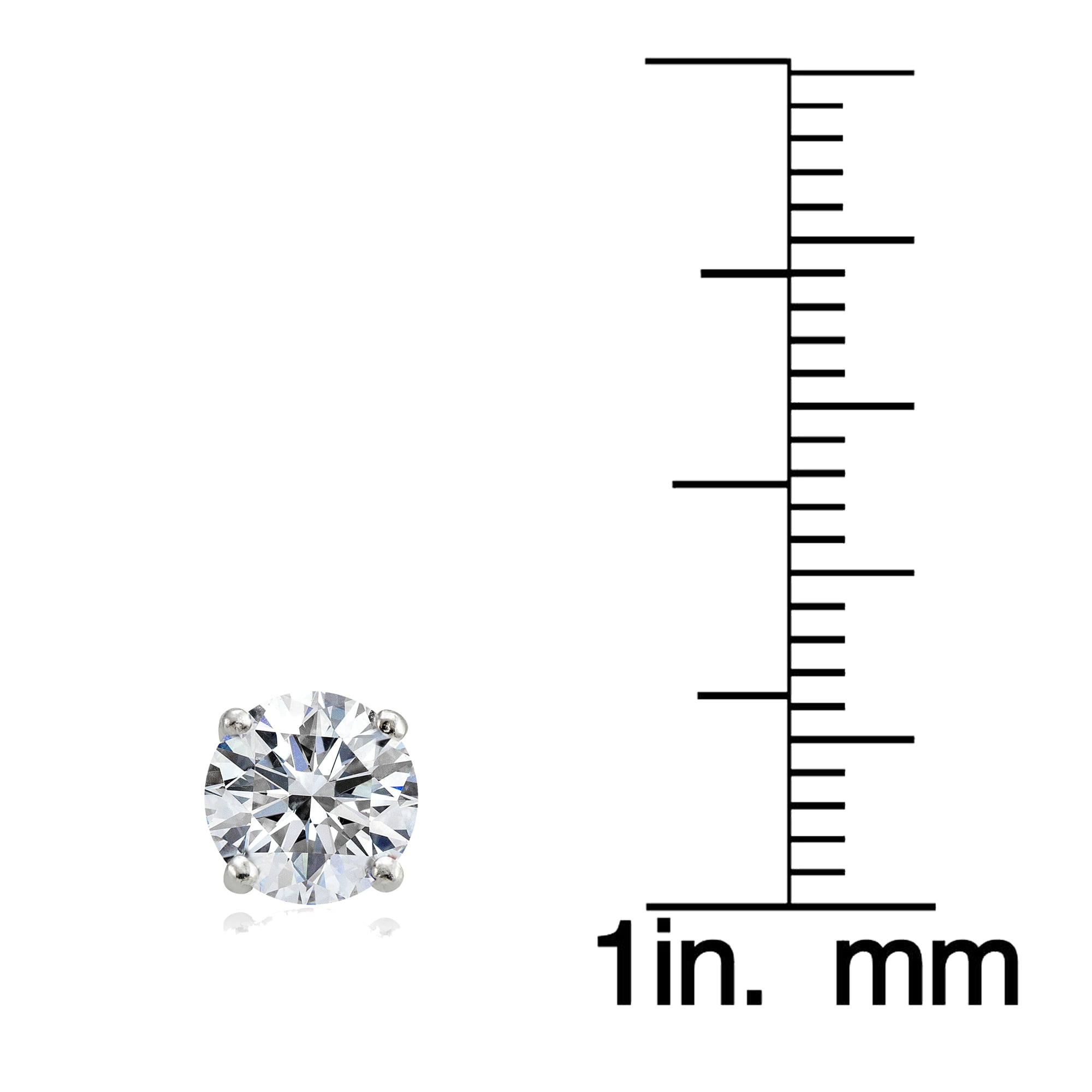 Cubic Zirconia Sterling Silver Crown Stud Earrings