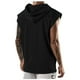 thumbnail image 5 of Blusa de Color Sólido de los Hombres, Moda Casual sin Mangas Sudadera con Capucha para Uso Al Aire Libre Y Diario, Cuello Redondo Atlético Top, 5 of 5