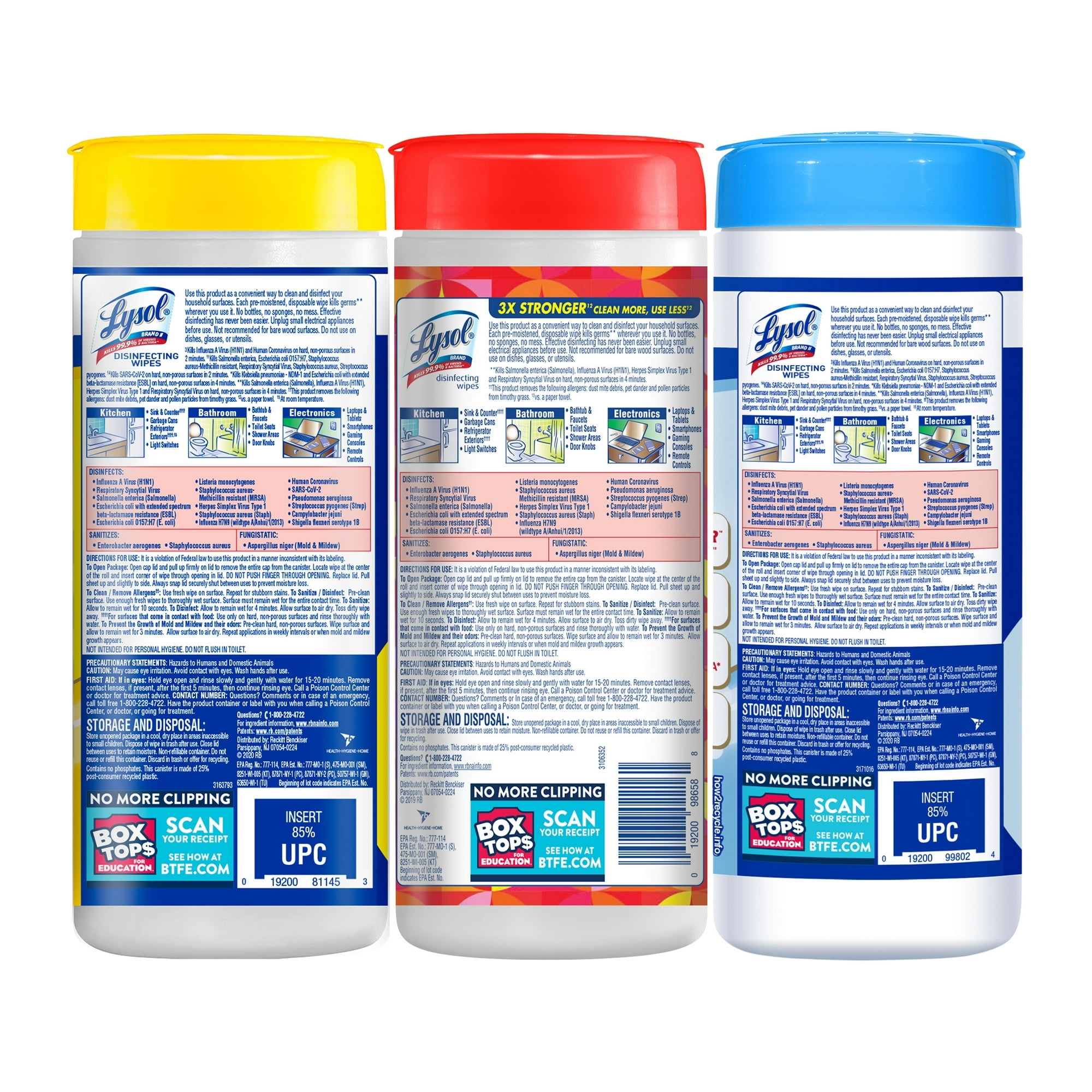 Lysol® Disinfecting Wipes 3x35 - 1 Lemon ,1 Brand New Day Mango & Hibiscus,1 Crisp Linen - 2 Packs (6 Count Total)