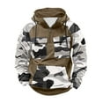 thumbnail image 2 of Zylanna Men's Hooded Sweatshirts with Pockets, Camouflage Half-Zip Soft & Warm Casual Sport Hoodies Pullover for Men Khaki, 2 of 3