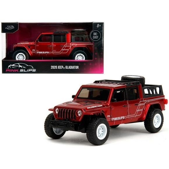 Jada 35364 2020 Jeep Gladiator Pickup Truck Candy Pink Slips Series 1-32 Scale Diecast Model Car, Red