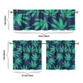 thumbnail image 6 of 3-Piece Window Curtain Set, 27.5x24in Bamboo and Maple Leaves Pattern, Polyester Tier Panels and Valance for Small Kitchen, Bathroom, or Camper Window Treatment, 6 of 6