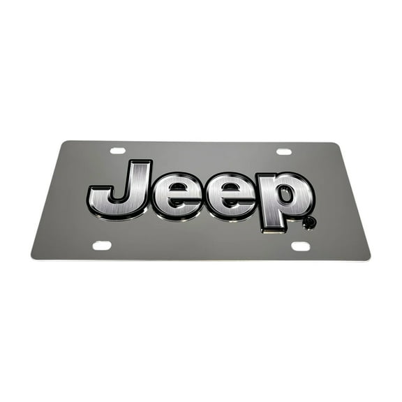 Jeep 3D UV Logo on Chrome Stainless Steel License Plate Official Licensed