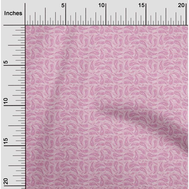 oneOone Georgette Viscose Fabric Paisley Block Printed Craft Fabric BTY 42 Inch Wide