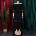 thumbnail image 4 of AURA Womens Off Shoulder Lace Fishtail Midi Dress High Waist Party Cocktail Zipper, 4 of 10