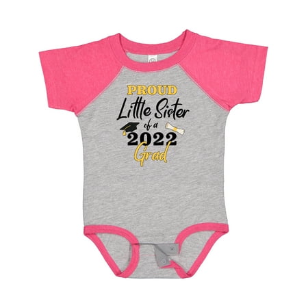 

Inktastic Proud Little Sister of a 2022 Grad Gift Baby Girl Bodysuit