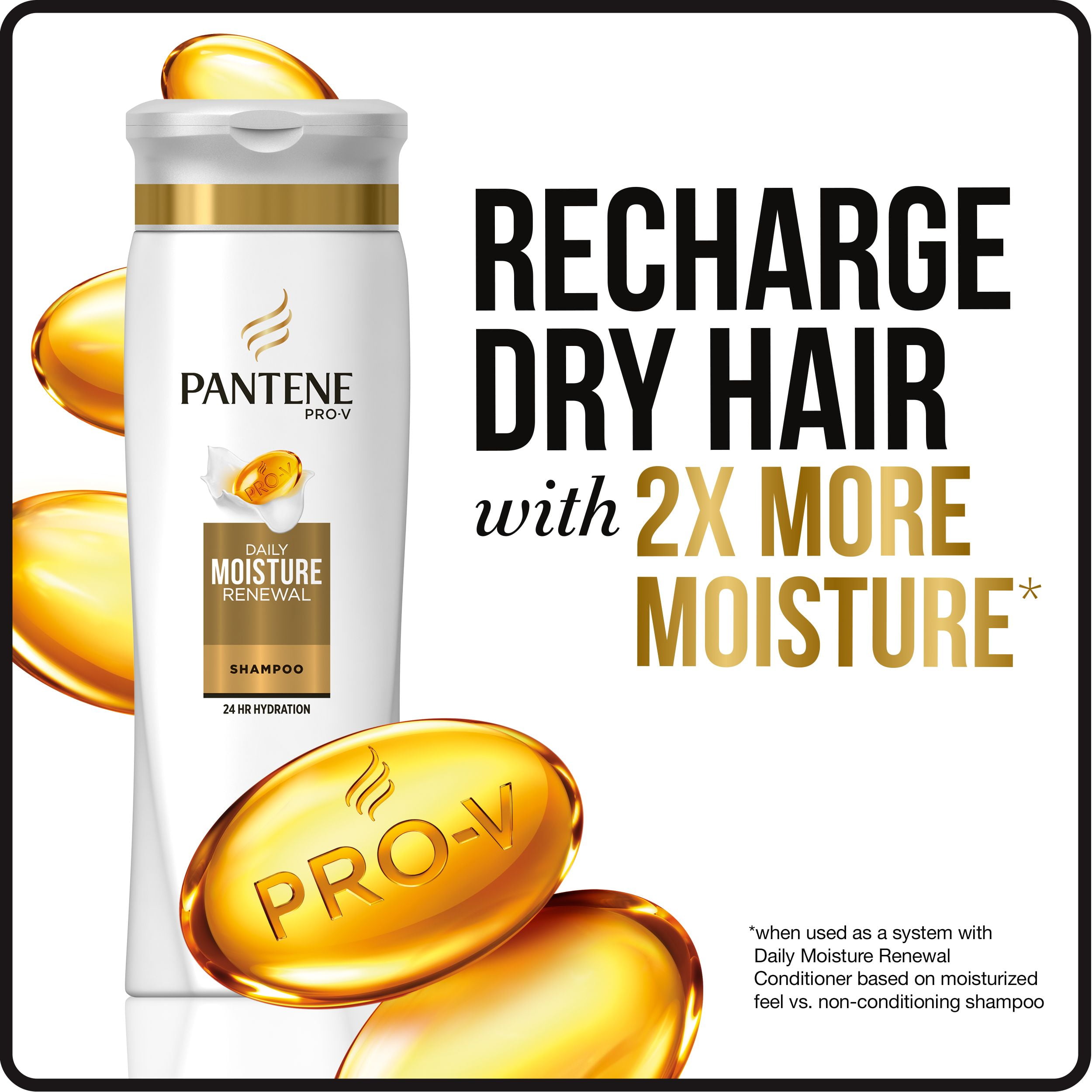Pantene Pro-V Daily Moisture Renewal Shampoo, 20.1 fl oz with Intense Rescue Shot