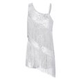 thumbnail image 1 of Sywiyi Robe de Danse Jazz Latine à Franges avec Diamants Brillants pour Filles Salsa Samba Rumba Cha Tango Blanc 8, 1 of 5