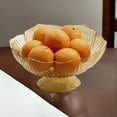 thumbnail image 2 of Djiypn Cute Fruit Bowl - Decorative Plastic Pedestal Bowls for Kitchen & Dining Table, Versatile Centerpiece Display for Fruits, Snacks, Home Decor 10“, Gold, 2 of 7
