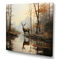thumbnail image 2 of Designart "Deer Misty Animal Morning II" Animals Wall Art Print, 2 of 5